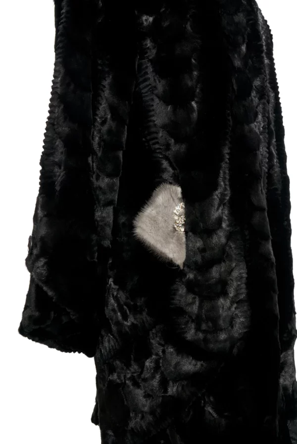 Close-up showing the fur of a black mink stroller