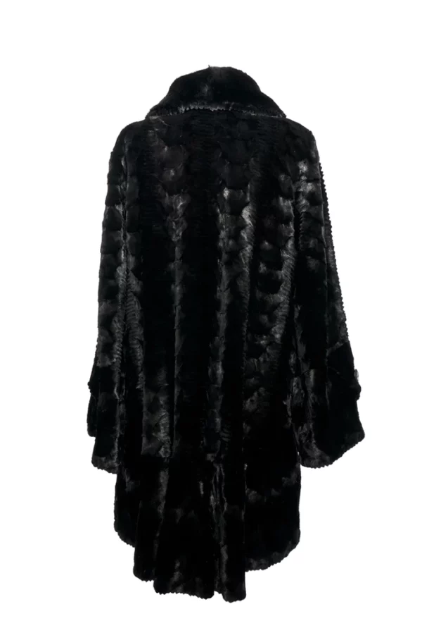 Black grooved mink fur stroller