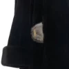 A close up on the fur of a black mink coat