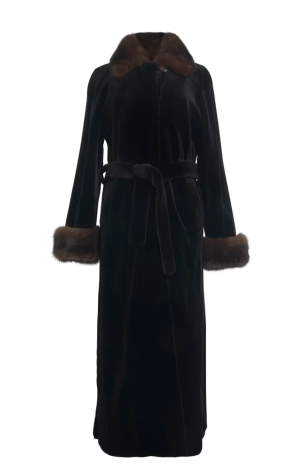 Black mink fur coat