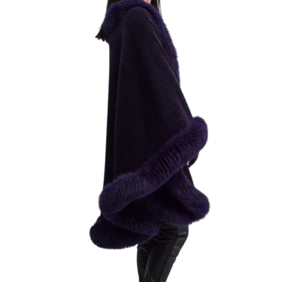 Deep purple cape made from alpaca