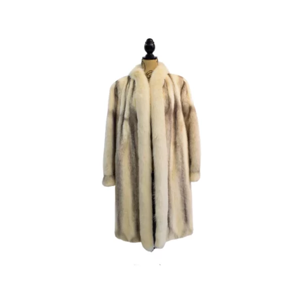 Two-tone mink stroller with a fox fur collar