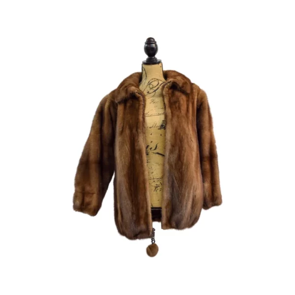 Brown mink bomber jacket