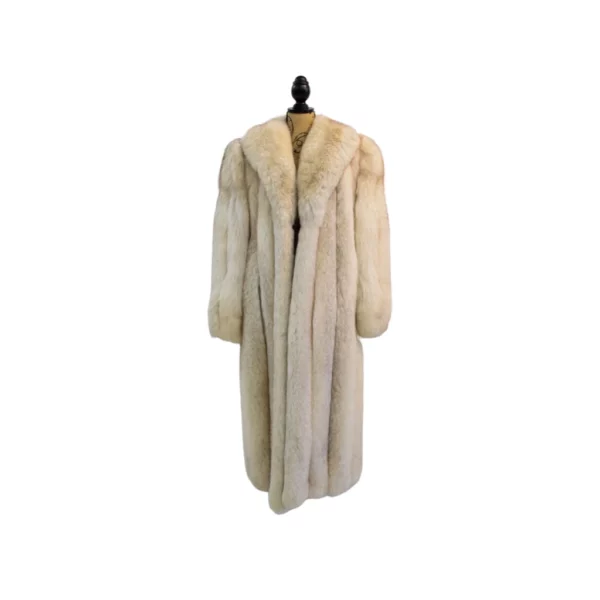 Fluffy white fur coat