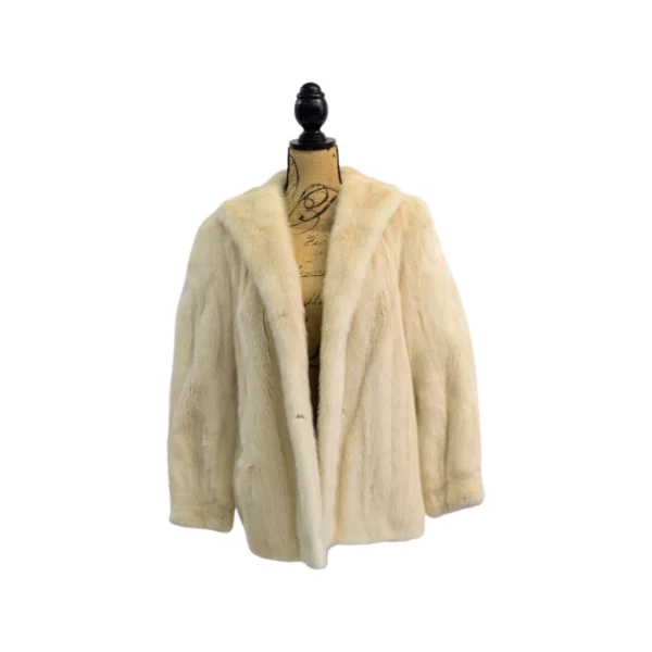 White mink fur jacket