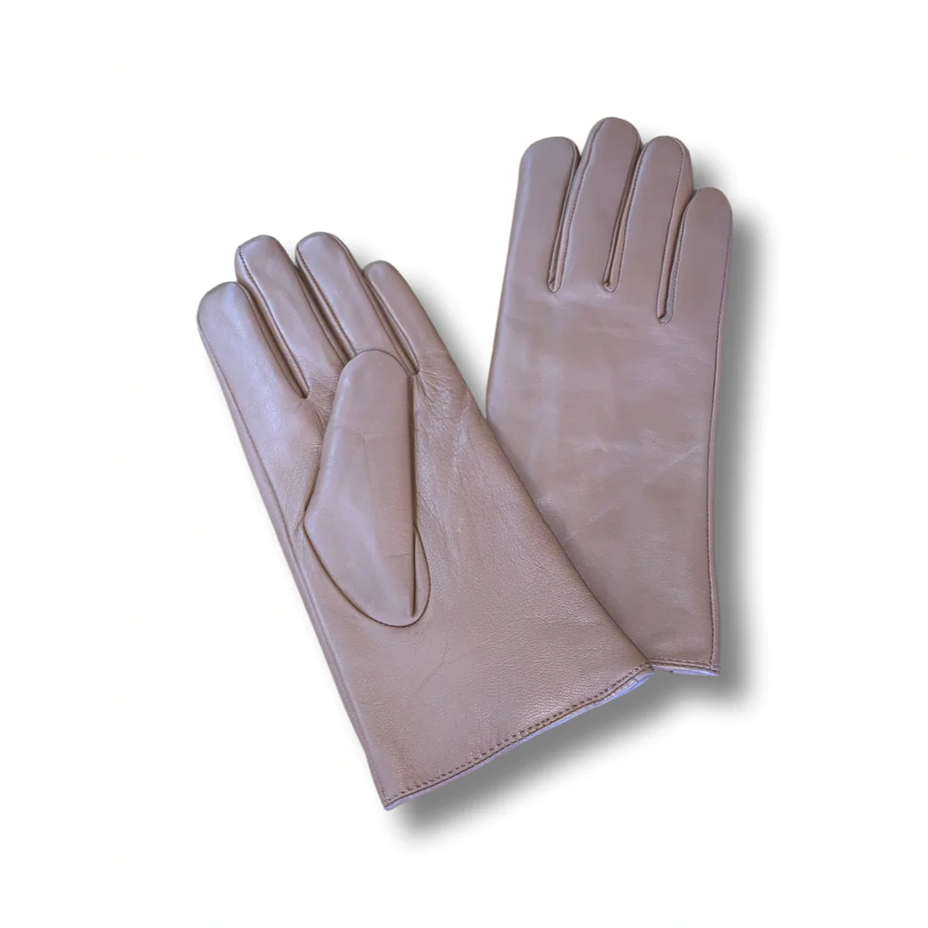 Tan leather gloves