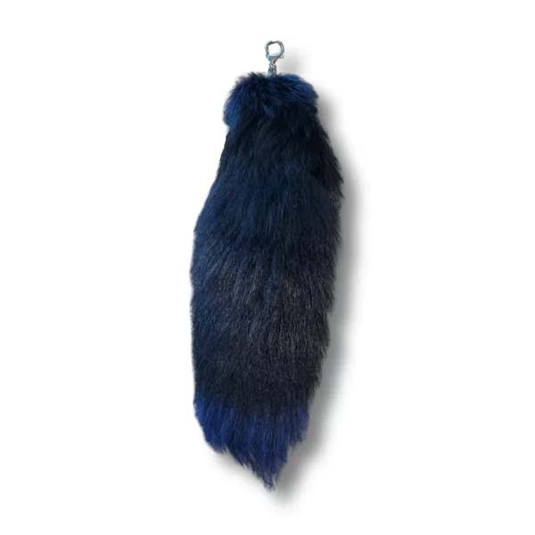 Blue fox tail keychain