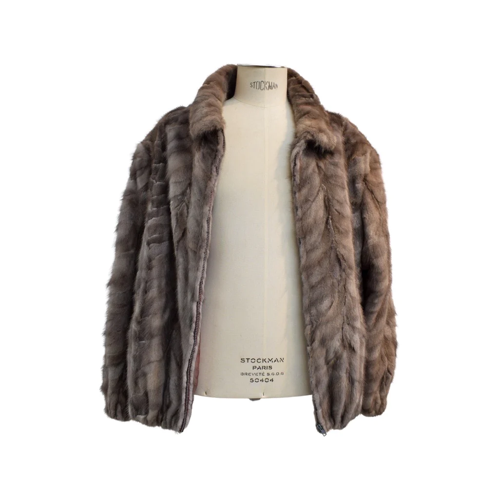 Mink fur bomber jacket