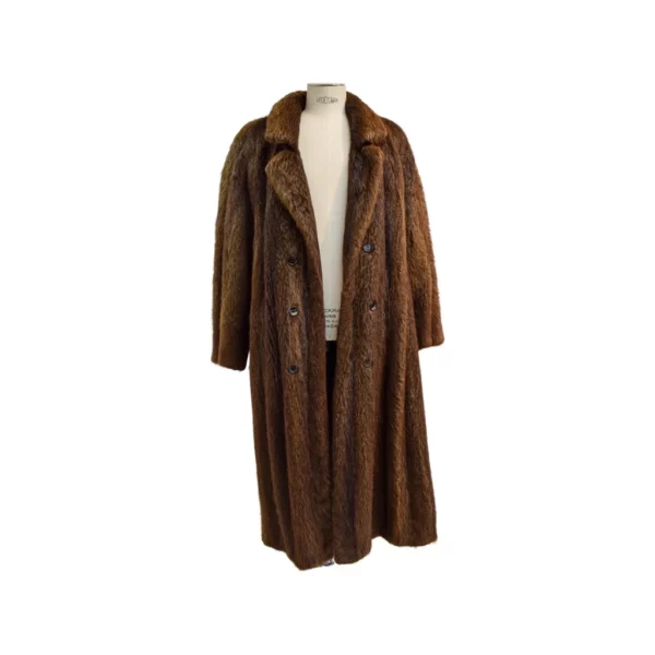 Men's brown fur nutria coat