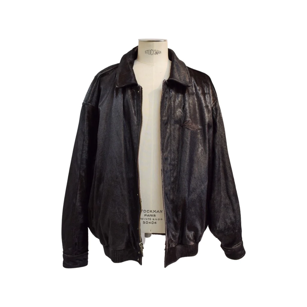 Cow-hide bomber jacket for men