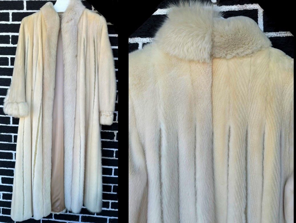 Sample images from the redesign of a white sheared mink coat