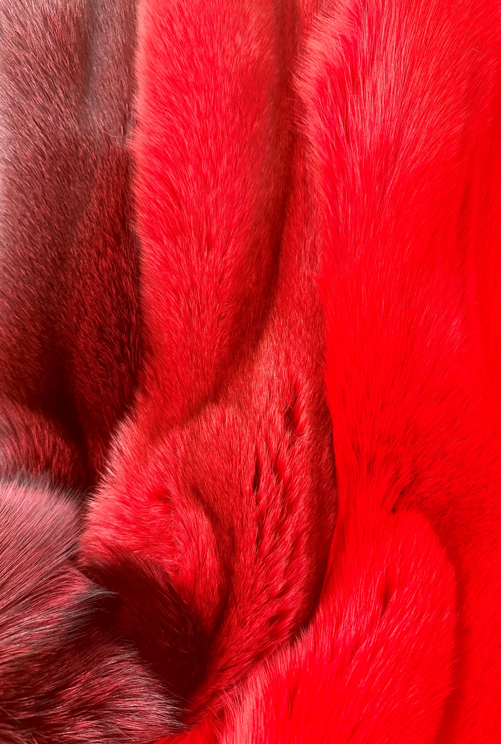 Red dyed fox fur