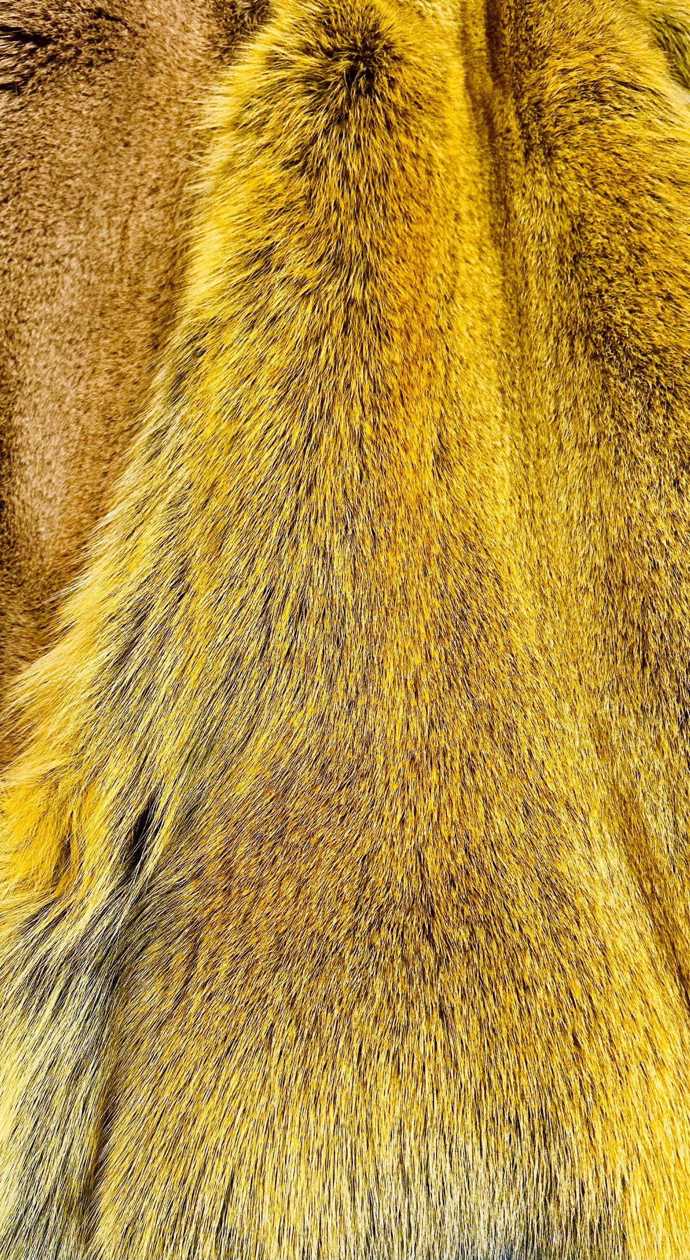 Yellow dyed fox fur