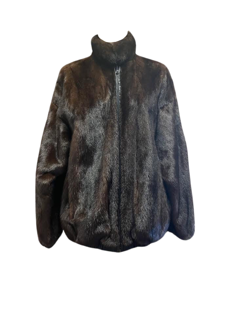 Mink and leather reversible jacket online